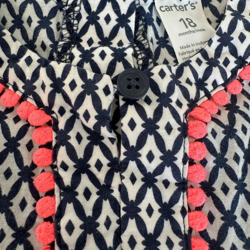 Carter’s Baby Girl Sleeveless Geometric Print Top Tank Top - Size 18 Months